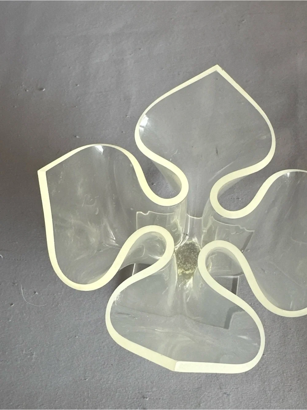 Clear Decorative Acrylic Flower Vase - Translucent White Accent